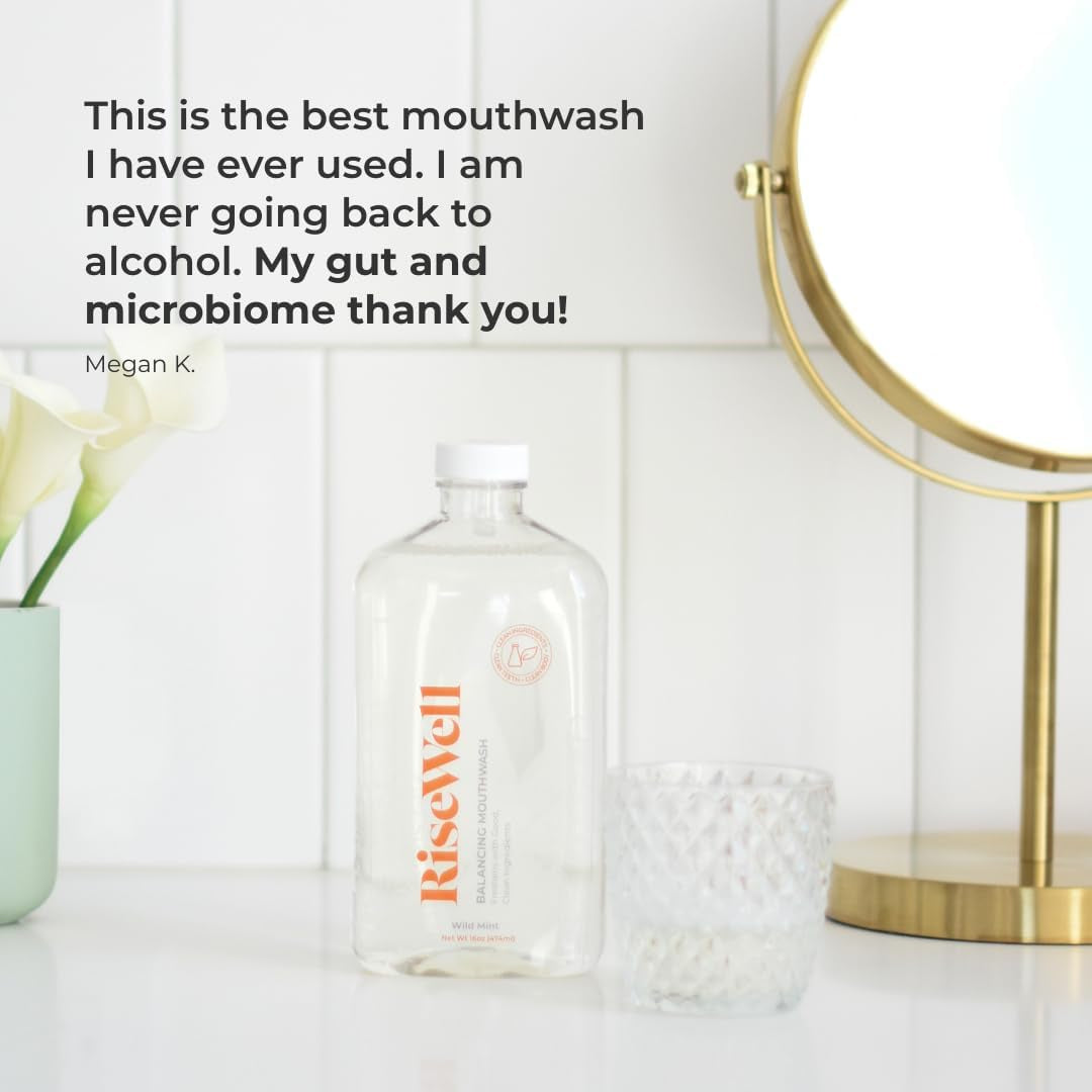 Balancing Mouthwash - Ph Balancing Alkaline Alcohol Free Mouthwash - Dentist Developed Dry Mouth Rinse - No Added Fluoride and Sls-Free - Wild Mint, 16 Oz