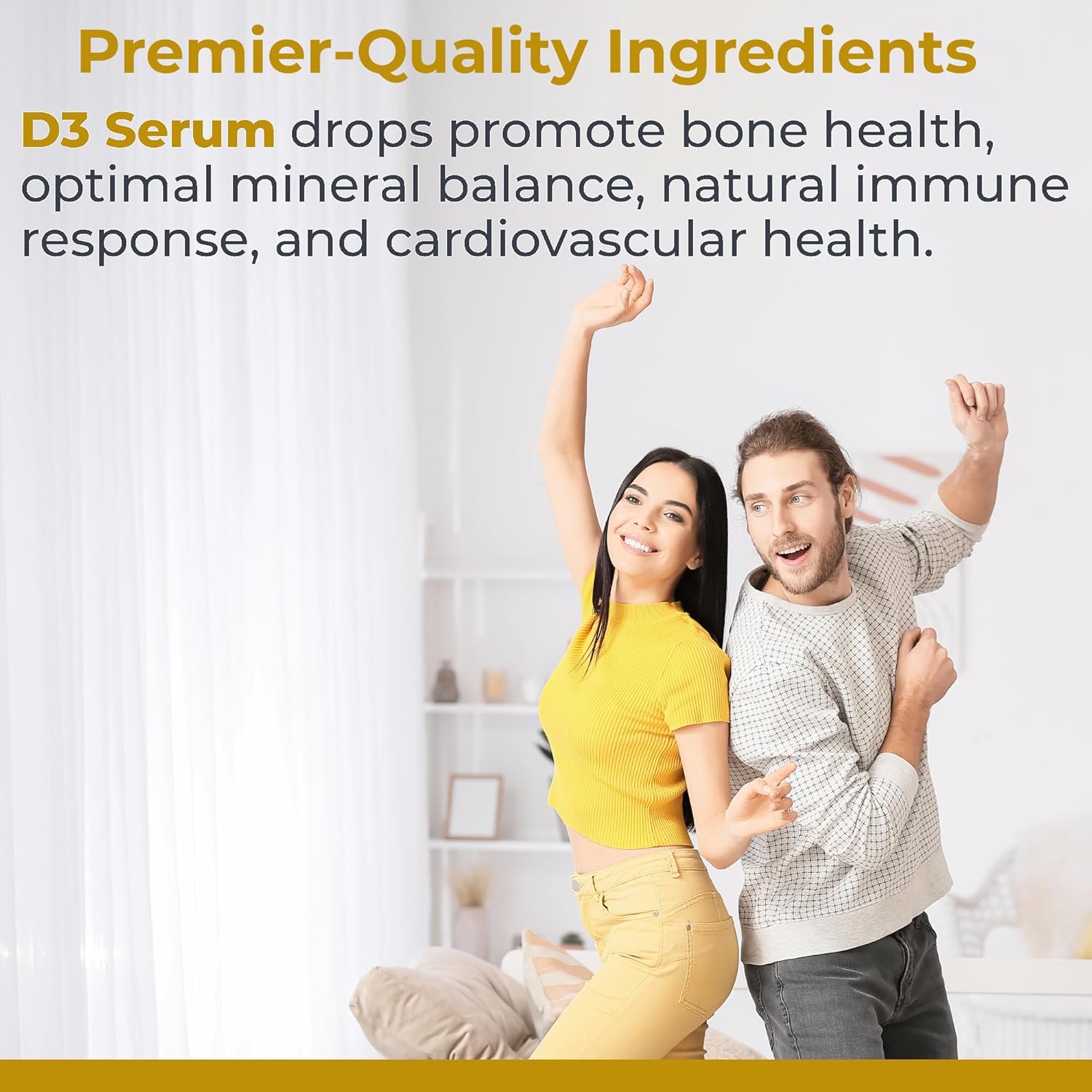 Vitamin D3 Serum - Liquid Vitamin D Oil Drops for Adults, Liquid Vitamin D3 5000 IU, Sublingual Vit D3 Liquid - 0.43 Fl Oz