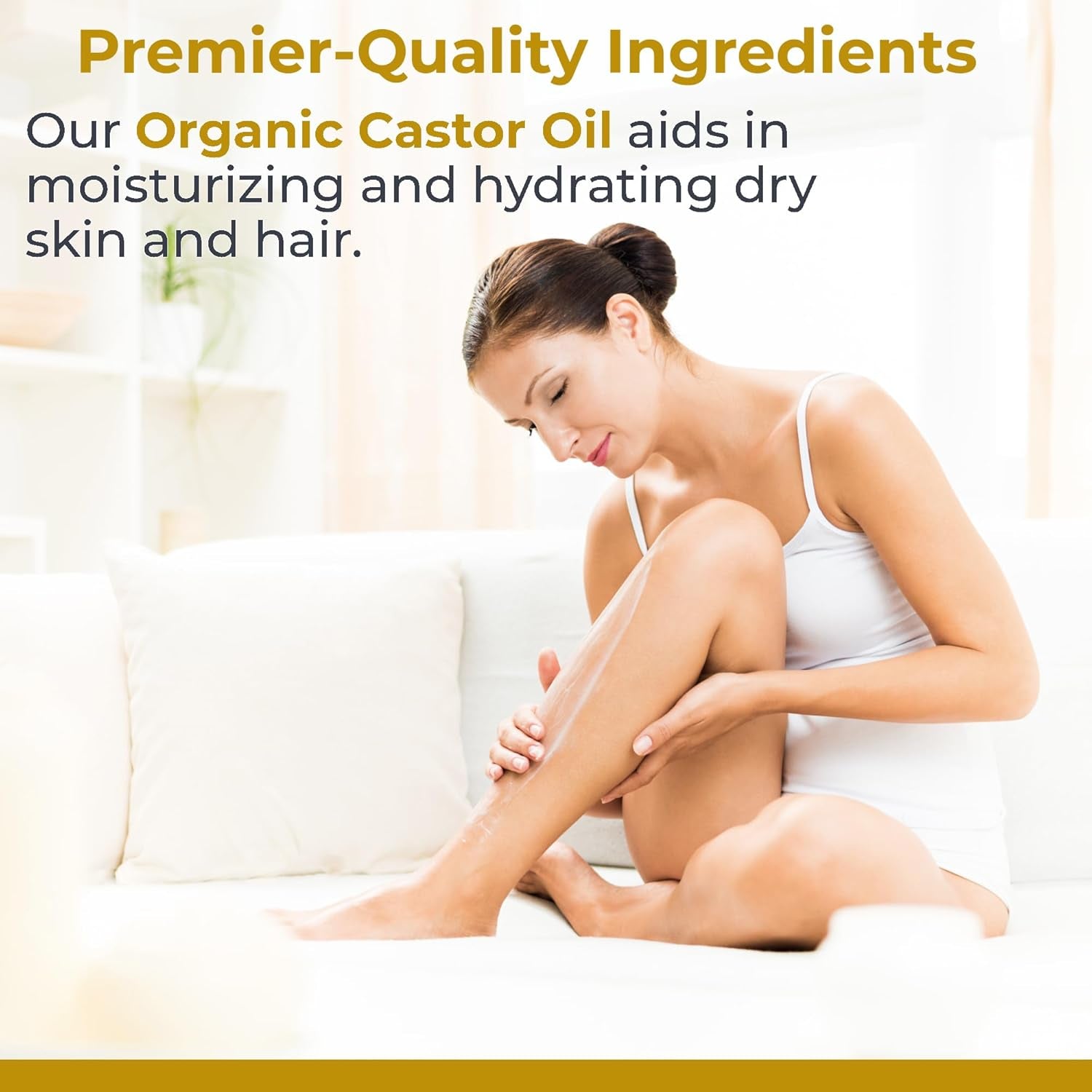 Castor Oil - Cold Pressed & Hexane-Free Castor Oil - Body Oil for Dry Skin & Hair - Castor Oil for Body Moisturizer - Pure Vegan & Non-Gmo - 8 Fl Oz