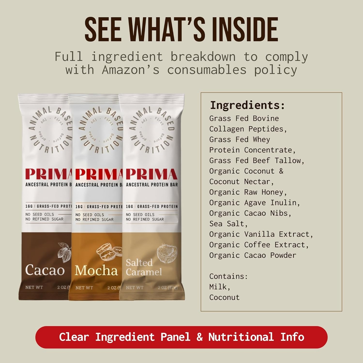 Grass Fed Protein Bars, 7 Pack – Animal-Based Protein Bar with Beef Tallow, Raw Honey, Seed Oil Free, Low Carb, Gluten-Free – Healthy, Energy Snacks for Clean Lifestyle (7 Pack, Variety Pack)