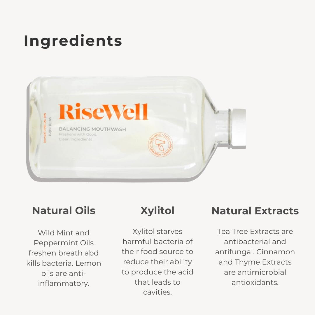 Balancing Mouthwash - Ph Balancing Alkaline Alcohol Free Mouthwash - Dentist Developed Dry Mouth Rinse - No Added Fluoride and Sls-Free - Wild Mint, 16 Oz