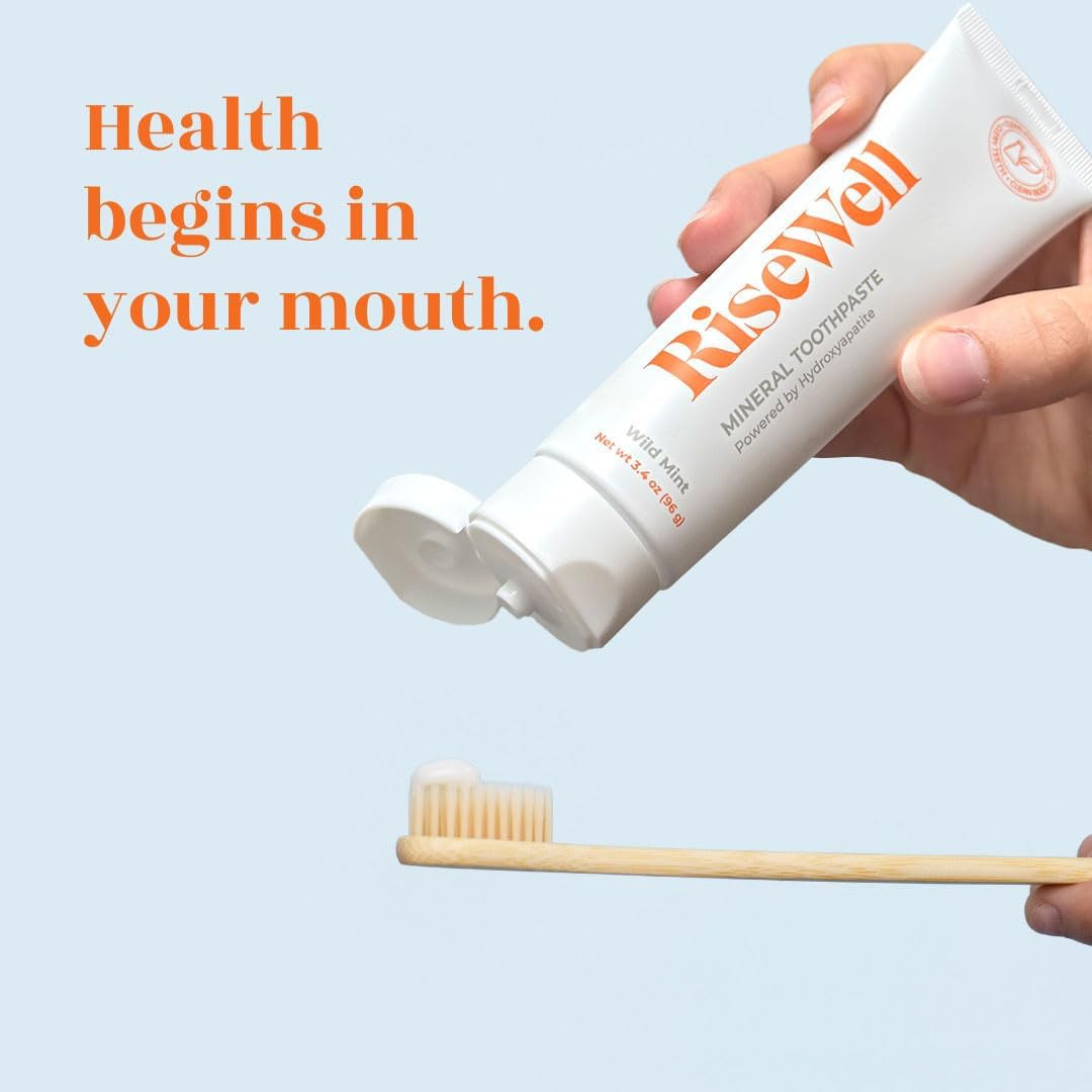 Mineral Toothpaste - All Natural Toothpaste with Hydroxyapatite - Made in the USA, No Added Fluoride, Sls-Free - for a Stronger and Healthier Teeth, Wild Mint, 3.4 Oz