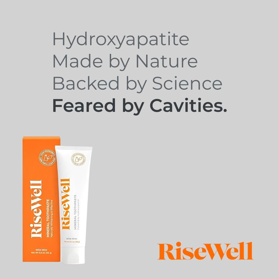 Mineral Toothpaste - All Natural Toothpaste with Hydroxyapatite - Made in the USA, No Added Fluoride, Sls-Free - for a Stronger and Healthier Teeth, Wild Mint, 3.4 Oz